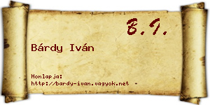 Bárdy Iván névjegykártya
